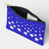 青い背景の白い星模様（小） アクセサリーポーチ (見開き)