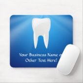 青い背景の白い歯 マウスパッド (マウス)