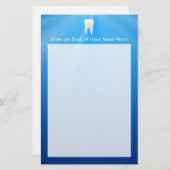 青い背景の白い歯 便箋 (正面/裏面)