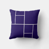 青い背景の白い線（非対称） クッション (裏面)