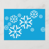 青い背景の白い雪 ポストカード (正面)