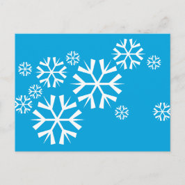 青い背景の白い雪 ポストカード