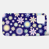 青い背景の花柄 Case-Mate iPhoneケース (裏面 (横))