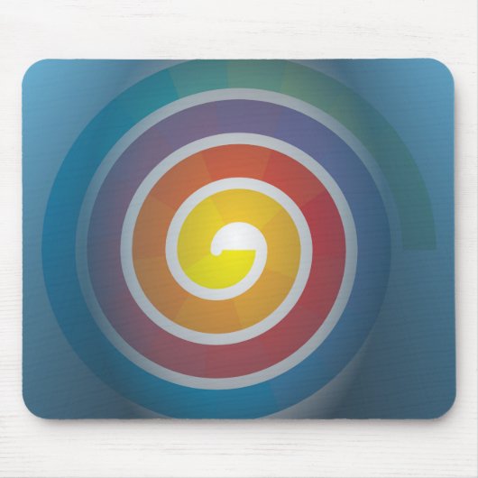 青い背景の螺線形 マウスパッド (正面)