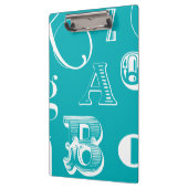 青い背景の装飾文字 クリップボード (左)