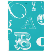 青い背景の装飾文字 クリップボード (裏面)