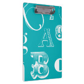 青い背景の装飾文字 クリップボード (右)