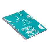 青い背景の装飾文字 ノートブック (右側)