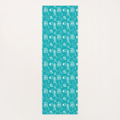 青い背景の装飾文字 ヨガマット (裏面)