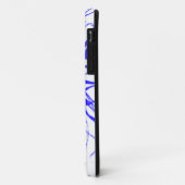 青い背景の赤いハート Case-Mate iPhoneケース (裏面/左)