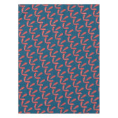 青い背景の赤い葉 テーブルクロス (正面)