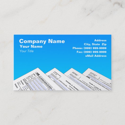 青い背景の連邦租税の型枠 名刺 (正面)