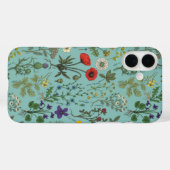 青い背景の野の花コラージュ Case-Mate iPhoneケース (裏面 (横))