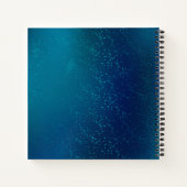 青い背景の金色の蝶 ノートブック (裏面)