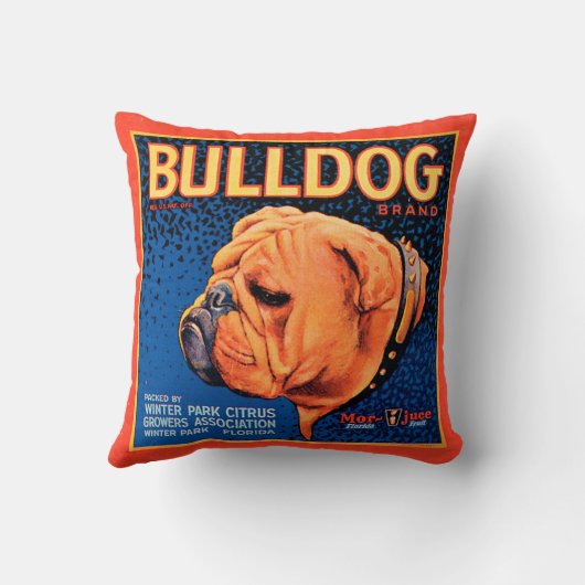 青い背景の雄牛 クッション (裏面)