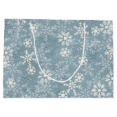青い背景の雪 ラージペーパーバッグ (裏面)