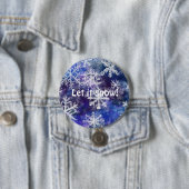 青い背景の雪 缶バッジ (インサイチュ)