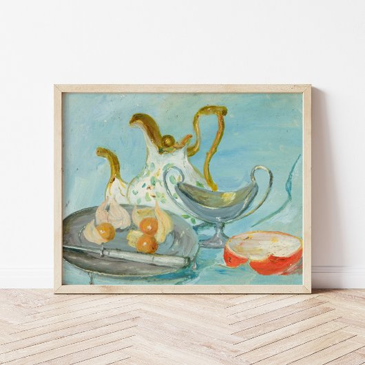 青い背景の静物画 | タデウスマコフスキー ポスター