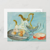 青い背景の静物画 | タデウスマコフスキー ポストカード (正面/裏面)