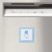 青い背景の鳩の大人バプテスマ マグネット (インサイチュ (食洗機))