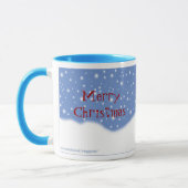 青い背景はそれがマグクリスマスの雪が降るようにしました マグカップ (左)