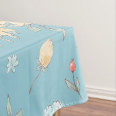 青い背景を持つひまわり テーブルクロス (インサイチュ)