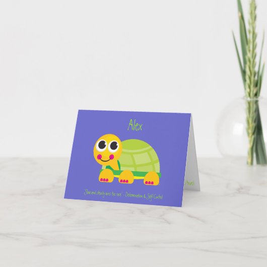 青い背景を持つカメNotecard カード (正面)