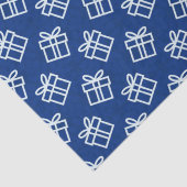 青い背景を持つクリスマスホワイトプレゼント 薄葉紙 (詳細)
