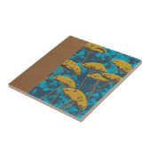 青い背景を持つゴールデンヤロー庭園 タイル (側面)