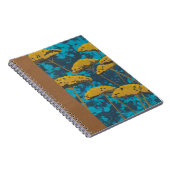 青い背景を持つゴールデンヤロー庭園 ノートブック (右側)