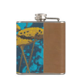 青い背景を持つゴールデンヤロー庭園 フラスク (裏面)