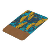 青い背景を持つゴールデンヤロー庭園 マグネット (左側)