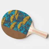 青い背景を持つゴールデンヤロー庭園 卓球ラケット (横)