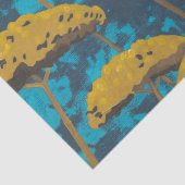 青い背景を持つゴールデンヤロー庭園 薄葉紙 (詳細)