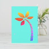 青い背景を持つレインボーパームツリースケッチ シーズンカード (スタンド正面)