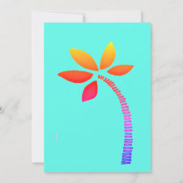 青い背景を持つレインボーパームツリースケッチ シーズンカード