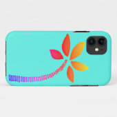 青い背景を持つレインボーパームツリースケッチ Case-Mate iPhoneケース (裏面(横))