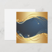青い背景を持つ金色のクリスマスの動機… シーズンカード (正面/裏面)