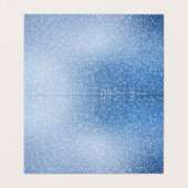 青い背景グリッターのシルバーサンキューカード (内部フラット)