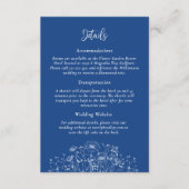 青い背景シンプルの詳細結婚ズ エンクロージャーカード (正面)