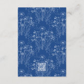 青い背景シンプルの詳細結婚ズ エンクロージャーカード (裏面)