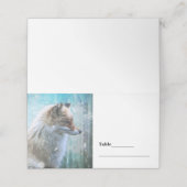 青い背景テーブルの可愛いフグランジラリーキツネ プレイスカード (外部開封)