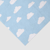 青い背景パターンの白い漫画の雲 薄葉紙 (詳細)