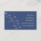 青い背景フェイクに金ゴールドホイルのタンチョウ 名刺 (裏面)