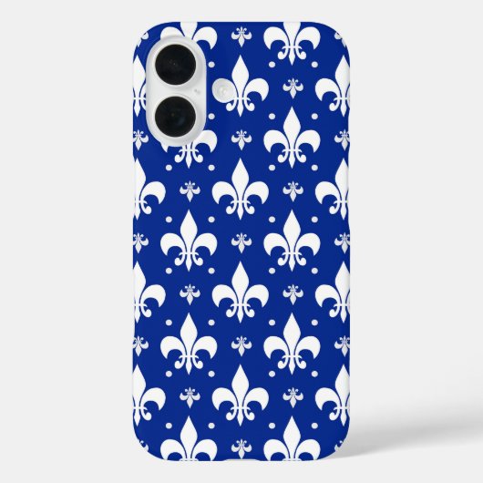 青い背景フルーアデリスパターンデザイン Case-Mate iPhoneケース (裏面)