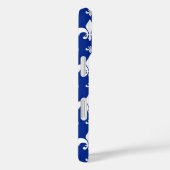 青い背景フルーアデリスパターンデザイン Case-Mate iPhoneケース (裏面 / 右)