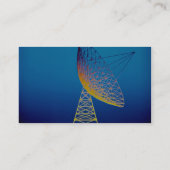 青い背景上の生気に満ちた衛生放送受信アンテナ 名刺 (裏面)