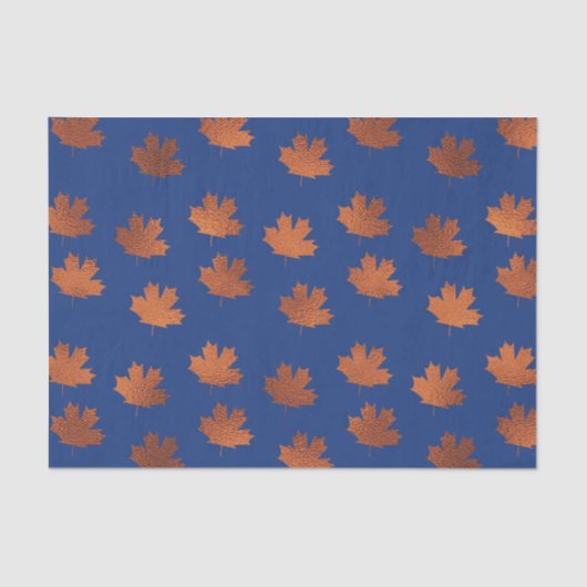 青い背景葉にもみじの色 薄葉紙 (正面)