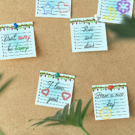 青い背景(つる植物3" x 3") ポストイット