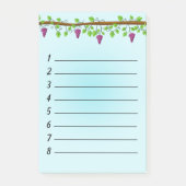 青い背景(つる植物4" x 6") ポストイット (正面)